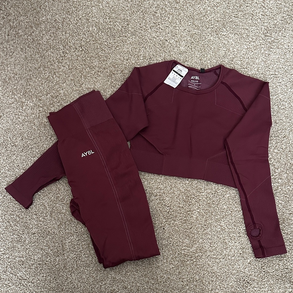 AYBL Maroon Workout Set (Top & Bottom)